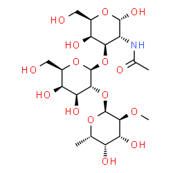 ChemSpider 2D Image | alpha-L-Fucp2Me-(1->2)-beta-D-Galp-(1->3)-alpha-D-GalpNAc | C21H37NO15
