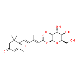 ChemSpider 2D Image | (S)-2-trans-abscisic acid beta-D-glucopyranosyl ester | C21H30O9