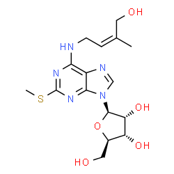 ChemSpider 2D Image | 2-Methylthio-N6-(cis-hydroxyisopentenyl)adenosine | C16H23N5O5S
