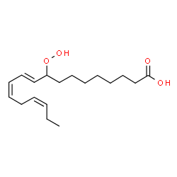 ChemSpider 2D Image | (10E,12Z,15Z)-9-Hydroperoxy-10,12,15-octadecatrienoic acid | C18H30O4