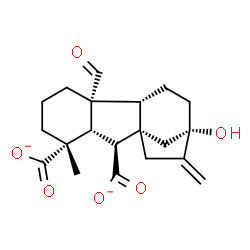 ChemSpider 2D Image | (1alpha,4aalpha,4bbeta,10beta)-4a-Formyl-7-hydroxy-1-methyl-8-methylenegibbane-1,10-dicarboxylate | C20H24O6