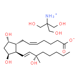 ChemSpider 2D Image | 1,3-Dihydroxy-2-(hydroxymethyl)-2-propanaminium (5Z,9alpha,11beta,13E,15S)-9,11,15-trihydroxy-15-methylprosta-5,13-dien-1-oate | C25H47NO8
