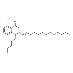 ChemSpider 2D Image | 1-Pentyl-2-[(1E)-1-tridecen-1-yl]-4(1H)-quinolinone | C27H41NO