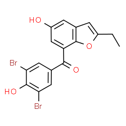 ChemSpider 2D Image | (3,5-Dibromo-4-hydroxyphenyl)(2-ethyl-5-hydroxy-1-benzofuran-7-yl)methanone | C17H12Br2O4