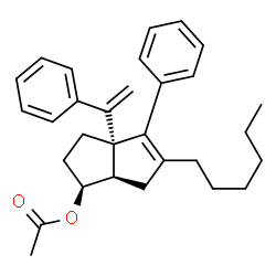 ChemSpider 2D Image | (8beta,11beta)-8-(1-Phenylvinyl)-1,6:7,14-dicycloprosta-1,3,5,7(14)-tetraen-11-yl acetate | C30H36O2