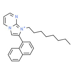 ChemSpider 2D Image | 2-(1-Naphthyl)-1-octylimidazo[1,2-a]pyrimidin-1-ium | C24H28N3