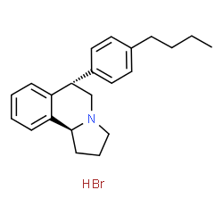 ChemSpider 2D Image | (6S,10bS)-6-(4-Butylphenyl)-1,2,3,5,6,10b-hexahydropyrrolo[2,1-a]isoquinoline hydrobromide (1:1) | C22H28BrN