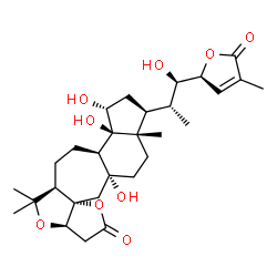 ChemSpider 2D Image | (3aR,5aR,7aR,7bR,8R,10S,10aS,12aR,13aS)-7b,8,12a-Trihydroxy-10-{(1R,2R)-1-hydroxy-1-[(2S)-4-methyl-5-oxo-2,5-dihydro-2-furanyl]-2-propanyl}-5,5,10a-trimethylhexadecahydro-2H-furo[3,2-b]indeno[4',5':5,
6]cyclohepta[1,2-c]furan-2-one | C29H42O9