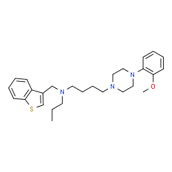 ChemSpider 2D Image | N-(1-Benzothiophen-3-ylmethyl)-4-[4-(2-methoxyphenyl)-1-piperazinyl]-N-propyl-1-butanamine | C27H37N3OS