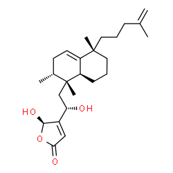 ChemSpider 2D Image | (5R)-5-Hydroxy-4-{(1S)-1-hydroxy-2-[(1R,2R,5S,8aS)-1,2,5-trimethyl-5-(4-methyl-4-penten-1-yl)-1,2,3,5,6,7,8,8a-octahydro-1-naphthalenyl]ethyl}-2(5H)-furanone | C25H38O4