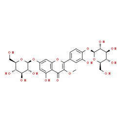 ChemSpider 2D Image | 3-O-methylquercetin 7-O-beta-glucopyranosyl-4'-O-beta-D-glucopyranoside | C28H32O17