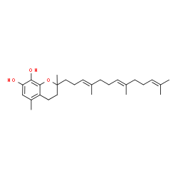 ChemSpider 2D Image | 2,5-Dimethyl-2-[(3E,7E)-4,8,12-trimethyl-3,7,11-tridecatrien-1-yl]-7,8-chromanediol | C27H40O3
