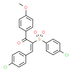 ChemSpider 2D Image | (2E)-3-(4-Chlorophenyl)-2-[(4-chlorophenyl)sulfonyl]-1-(4-methoxyphenyl)-2-propen-1-one | C22H16Cl2O4S