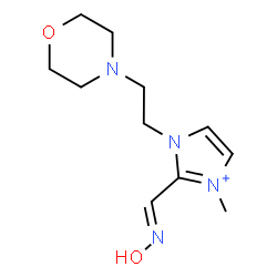 ChemSpider 2D Image | 2-[(E)-(Hydroxyimino)methyl]-3-methyl-1-[2-(4-morpholinyl)ethyl]-1H-imidazol-3-ium | C11H19N4O2