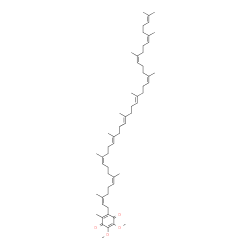 ChemSpider 2D Image | 2-[(2Z,6Z,10Z,14E,18E,22E,26Z,30Z,34Z)-3,7,11,15,19,23,27,31,35,39-Decamethyl-2,6,10,14,18,22,26,30,34,38-tetracontadecaen-1-yl]-5,6-dimethoxy-3-methyl-1,4-benzoquinone | C59H90O4