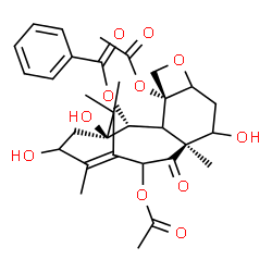ChemSpider 2D Image | (2beta,3xi,4alpha)-4,10-Diacetoxy-1,7,13-trihydroxy-9-oxo-5,20-epoxytax-11-en-2-yl benzoate | C31H38O11