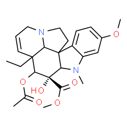ChemSpider 2D Image | Methyl (3alpha)-4-acetoxy-3-hydroxy-16-methoxy-1-methyl-6,7-didehydroaspidospermidine-3-carboxylate | C25H32N2O6