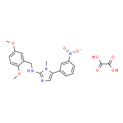 ChemSpider 2D Image | N-(2,5-Dimethoxybenzyl)-1-methyl-5-(3-nitrophenyl)-1H-imidazol-2-amine ethanedioate (1:1) | C21H22N4O8