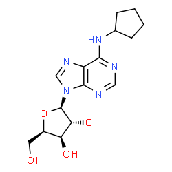 ChemSpider 2D Image | N-Cyclopentyl-9-(beta-D-xylofuranosyl)-9H-purin-6-amine | C15H21N5O4