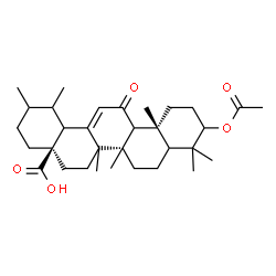 ChemSpider 2D Image | (5xi,8alpha,9xi,10alpha,14beta,17alpha,18xi,19xi,20xi)-3-Acetoxy-11-oxours-12-en-28-oic acid | C32H48O5