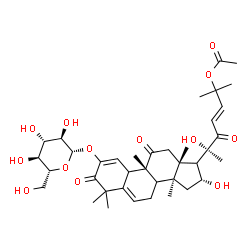 ChemSpider 2D Image | (8xi,9beta,16alpha,17xi,23E)-2-(beta-D-Glucopyranosyloxy)-16,20-dihydroxy-9,10,14-trimethyl-1,11,22-trioxo-4,9-cyclo-9,10-secocholesta-2,5,23-trien-25-yl acetate | C38H54O13