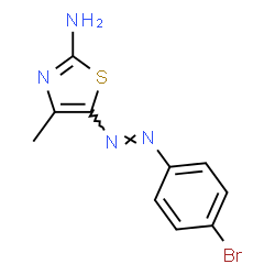 ChemSpider 2D Image | 5-[(E)-(4-Bromophenyl)diazenyl]-4-methyl-1,3-thiazol-2-amine | C10H9BrN4S