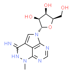 ChemSpider 2D Image | 1-(alpha-D-Lyxofuranosyl)-5-methyl-1,5-dihydro-1,4,5,6,8-pentaazaacenaphthylen-3-amine | C13H16N6O4