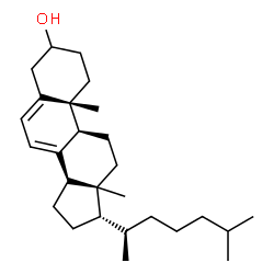 ChemSpider 2D Image | (9beta,10alpha,14R)-Cholesta-5,7-dien-3-ol | C27H44O
