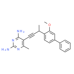 ChemSpider 2D Image | 5-[3-(3-Methoxy-4-biphenylyl)-1-butyn-1-yl]-6-methyl-2,4-pyrimidinediamine | C22H22N4O