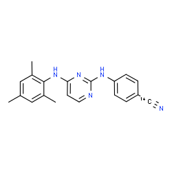 ChemSpider 2D Image | 4-{[4-(Mesitylamino)-2-pyrimidinyl]amino}(cyano-~14~C)benzonitrile | C1914CH19N5