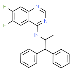 ChemSpider 2D Image | N-(1,1-Diphenyl-2-propanyl)-6,7-difluoro-4-quinazolinamine | C23H19F2N3
