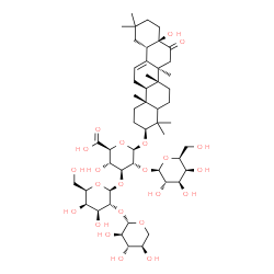 ChemSpider 2D Image | (3S,6aR,6bS,8aR,12aS,14aR,14bR)-8a-Hydroxy-4,4,6a,6b,11,11,14b-heptamethyl-8-oxo-1,2,3,4,4a,5,6,6a,6b,7,8,8a,9,10,11,12,12a,14,14a,14b-icosahydro-3-picenyl beta-L-galactopyranosyl-(1->2)-[beta-D-xylop
yranosyl-(1->2)-beta-D-galactopyranosyl-(1->3)]-beta-D-glucopyranosiduronic acid | C52H82O23
