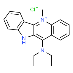 ChemSpider 2D Image | 11-(Diethylamino)-5-methyl-10H-indolo[3,2-b]quinolin-5-ium chloride | C20H22ClN3