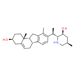 ChemSpider 2D Image | (3beta,9beta,20R,22R,23S,25R)-14,15,16,17-Tetradehydroveratraman-3,23-diol | C27H39NO2