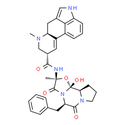 ChemSpider 2D Image | (2'beta,5alpha,5'beta,8alpha,11'alpha,12'beta)-5'-Benzyl-12'-hydroxy-2'-methyl-3',6',18-trioxoergotaman | C33H35N5O5