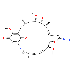 ChemSpider 2D Image | (4Z,6Z,8S,9S,10Z,12S,13R,14S,16S)-13-Hydroxy-8,14,19-trimethoxy-4,10,12,16-tetramethyl-3,20,22-trioxo-2-azabicyclo[16.3.1]docosa-1(21),4,6,10,18-pentaen-9-yl carbamate | C29H40N2O9