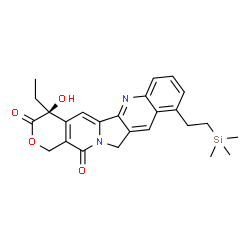 ChemSpider 2D Image | (4S)-4-Ethyl-4-hydroxy-10-[2-(trimethylsilyl)ethyl]-1H-pyrano[3',4':6,7]indolizino[1,2-b]quinoline-3,14(4H,12H)-dione | C25H28N2O4Si