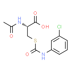 ChemSpider 2D Image | N-Acetyl-S-[(3-chlorophenyl)carbamoyl]-L-cysteine | C12H13ClN2O4S