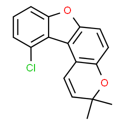 ChemSpider 2D Image | 11-Chloro-3,3-dimethyl-3H-[1]benzofuro[3,2-f]chromene | C17H13ClO2