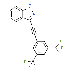 ChemSpider 2D Image | 3-{[3,5-Bis(trifluoromethyl)phenyl]ethynyl}-1H-indazole | C17H8F6N2