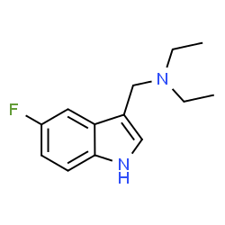 ChemSpider 2D Image | N-Ethyl-N-[(5-fluoro-1H-indol-3-yl)methyl]ethanamine | C13H17FN2