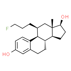 ChemSpider 2D Image | (11beta,17beta)-11-(3-Fluoropropyl)estra-1(10),2,4-triene-3,17-diol | C21H29FO2