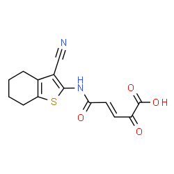 ChemSpider 2D Image | (3E)-5-[(3-Cyano-4,5,6,7-tetrahydro-1-benzothiophen-2-yl)amino]-2,5-dioxo-3-pentenoic acid | C14H12N2O4S