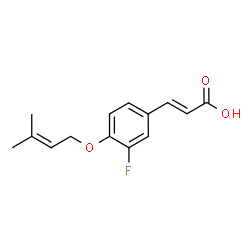 ChemSpider 2D Image | (2E)-3-{3-Fluoro-4-[(3-methyl-2-buten-1-yl)oxy]phenyl}acrylic acid | C14H15FO3