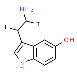 ChemSpider 2D Image | 3-[2-Amino(1,2-~3~H_2_)ethyl]-1H-indol-5-ol | C10H10T2N2O