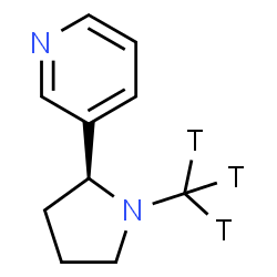 ChemSpider 2D Image | 3-[(2S)-1-(~3~H_3_)Methyl-2-pyrrolidinyl]pyridine | C10H11T3N2