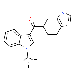 ChemSpider 2D Image | [1-(~3~H_3_)Methyl-1H-indol-3-yl](4,5,6,7-tetrahydro-1H-benzimidazol-5-yl)methanone | C17H14T3N3O