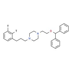 ChemSpider 2D Image | 1-[2-(Diphenylmethoxy)ethyl]-4-{3-[(2,3-~3~H_2_)phenyl]propyl}piperazine | C28H32T2N2O