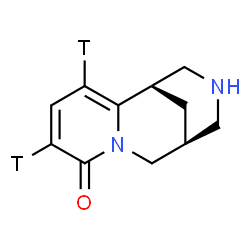 ChemSpider 2D Image | (1R,9S)-(3,5-~3~H_2_)-7,11-Diazatricyclo[7.3.1.0~2,7~]trideca-2,4-dien-6-one | C11H12T2N2O