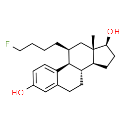 ChemSpider 2D Image | (11beta,17beta)-11-(4-Fluorobutyl)estra-1(10),2,4-triene-3,17-diol | C22H31FO2
